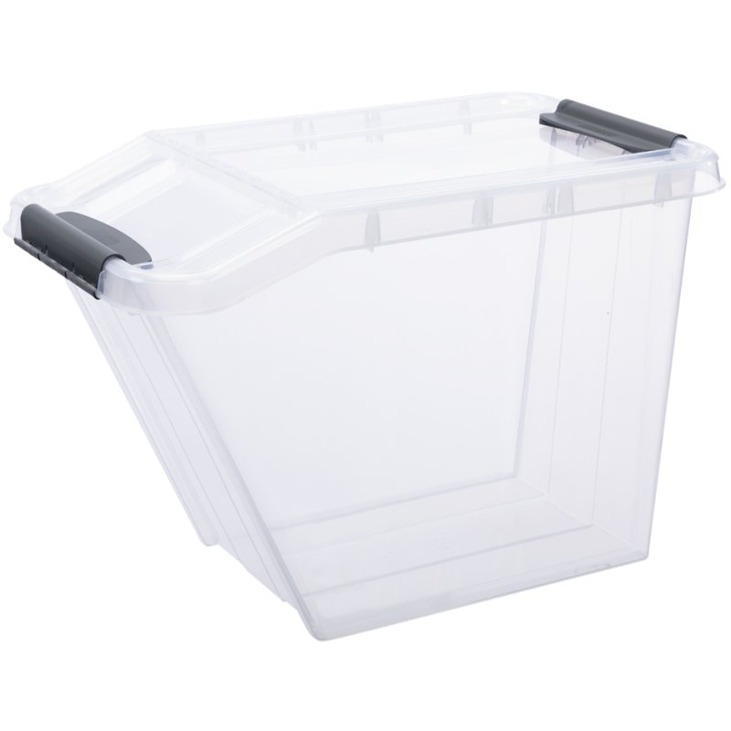 plast team boîte de rangement PROBOX FORME OBLIQUE, transparent, 58 litres, 395×650×438 mm