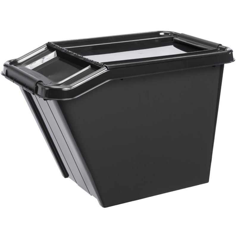 plast team boîte de rangement PROBOX FORME OBLIQUE, transparent, 58 litres, 395×650×438 mm
