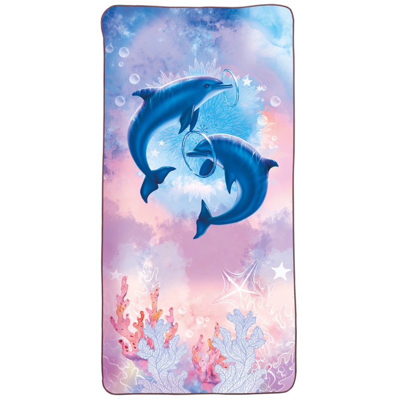 ROTH serviette enfant Dauphins, 600×1200 mm, polyester/polyamide