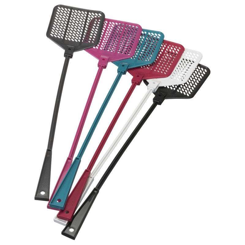 plast team fly swatter plastic, assorted colours, 430 mm, with hanging loop