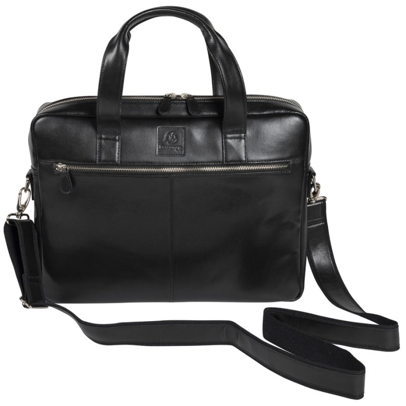 EXACOMPTA laptoptas schoudertas, leer, zwart, 15,6 inch