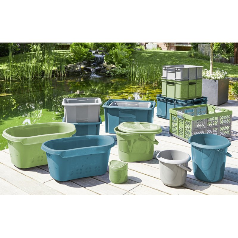 keeeper seau de nettoyage mika eco rond, vert herbe, 5 litres
