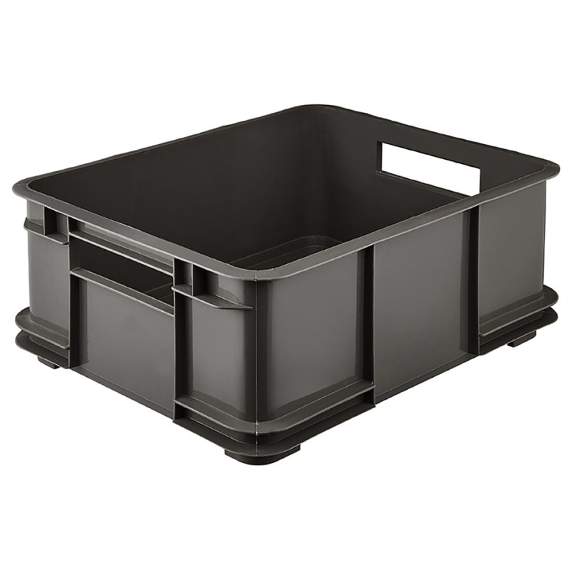 keeeper boîte de rangement Euro-Box L bruno eco, gris pierre, 20 litres, 43×35×17,5 cm