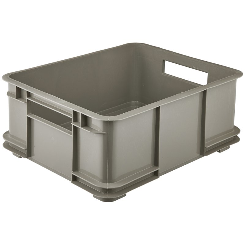 keeeper boîte de rangement Euro-Box L bruno eco, gris pierre, 20 litres, 43×35×17,5 cm