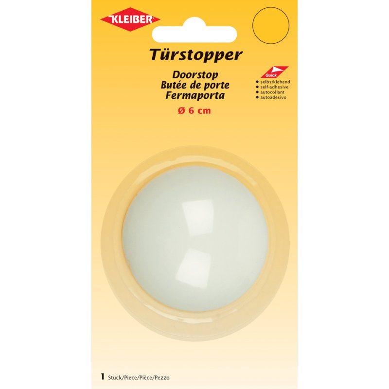 KLEIBER butée de porte plastique, blanc, adhésif, 60 mm