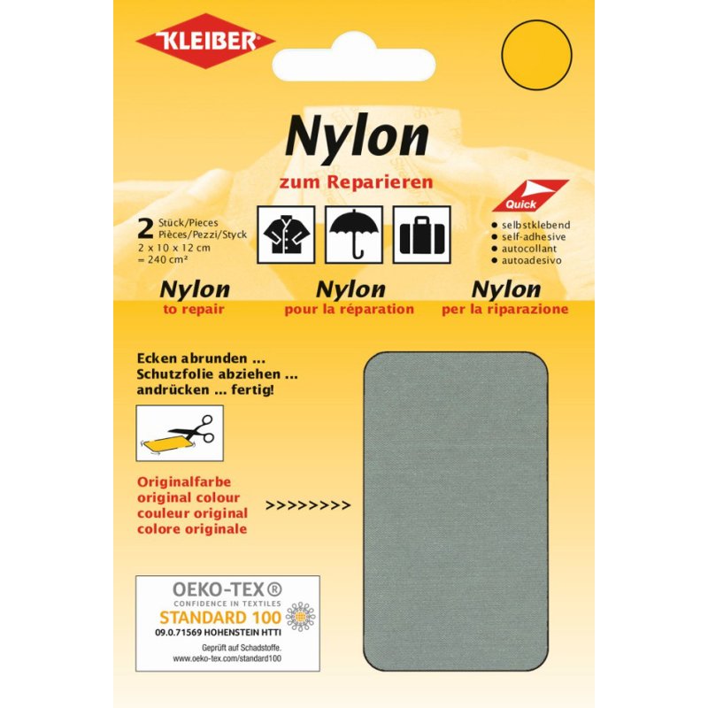 KLEIBER patchs de réparation nylon auto-adhésifs, blanc, 100×120 mm, 2 pièces