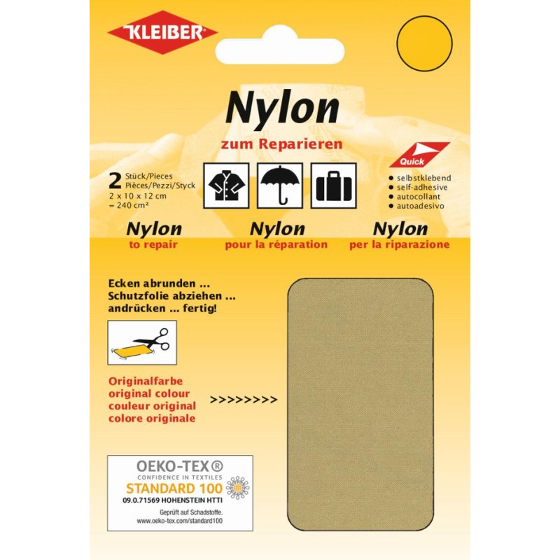 KLEIBER patchs de réparation nylon auto-adhésifs, blanc, 100×120 mm, 2 pièces