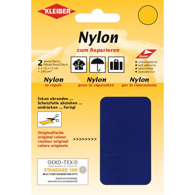 KLEIBER patchs de réparation nylon auto-adhésifs, blanc, 100×120 mm, 2 pièces