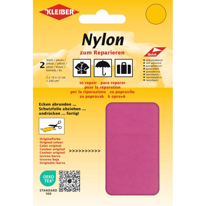 KLEIBER patchs de réparation nylon auto-adhésifs, blanc, 100×120 mm, 2 pièces