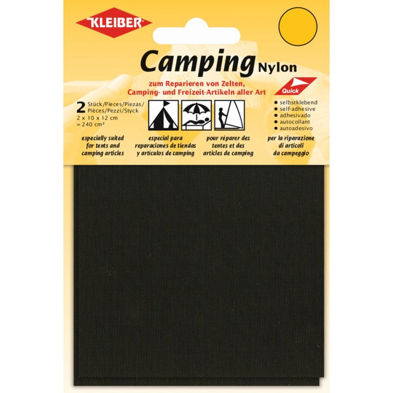 KLEIBER patchs de camping, autocollants, noir, 100×120 mm, 2 pièces