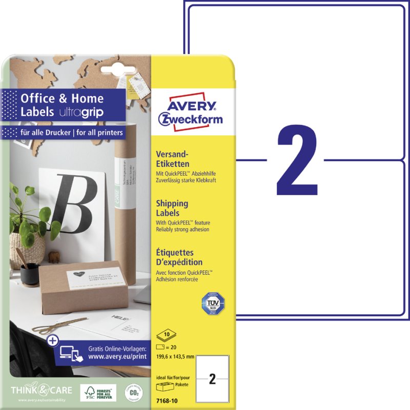 AVERY Zweckform étiquettes adresses pour bureau à domicile, 45,7×21,2 mm, blanc, 480 pièces