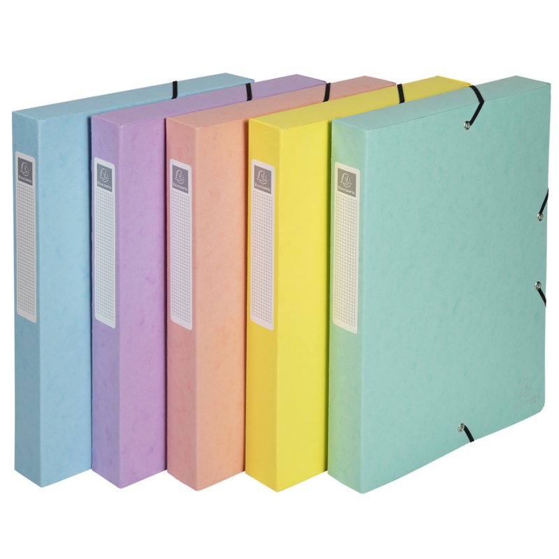 EXACOMPTA Aquarel A4 storage box, 40 mm, assorted colours, 8 pieces