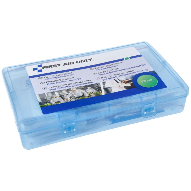 FIRST AID ONLY EHBO-verbandkist horeca/bedrijven, hersluitbare kunststof box, 100 pleisters