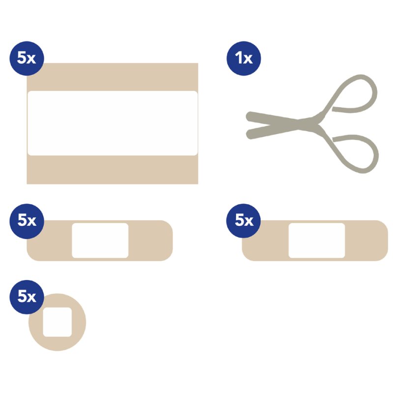 FIRST AID ONLY eerste hulp verband-set kantoor/hobby, hersluitbare kunststof box, 20 pleisters