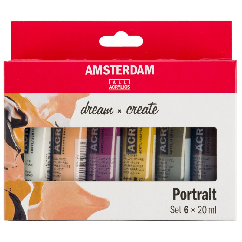 Royal Talens peinture acrylique Amsterdam Portrait set, 6 tubes de 20 ml