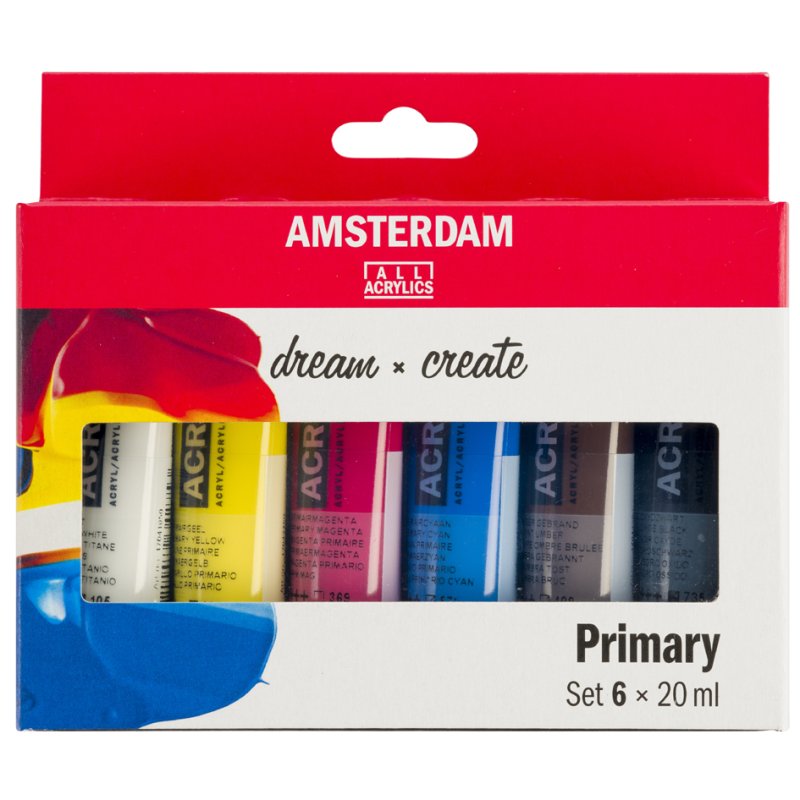 Royal Talens Amsterdam acrylic paint Primary set, 6 × 20 ml