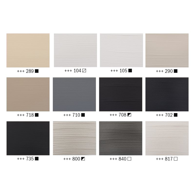 Royal Talens Amsterdam acrylic paint Greys set, black-white-grey