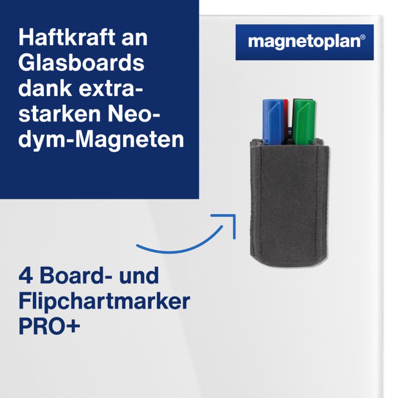 magnetoplan Porte-stylos magnetoTray petit, rouge, 60×60×100 mm