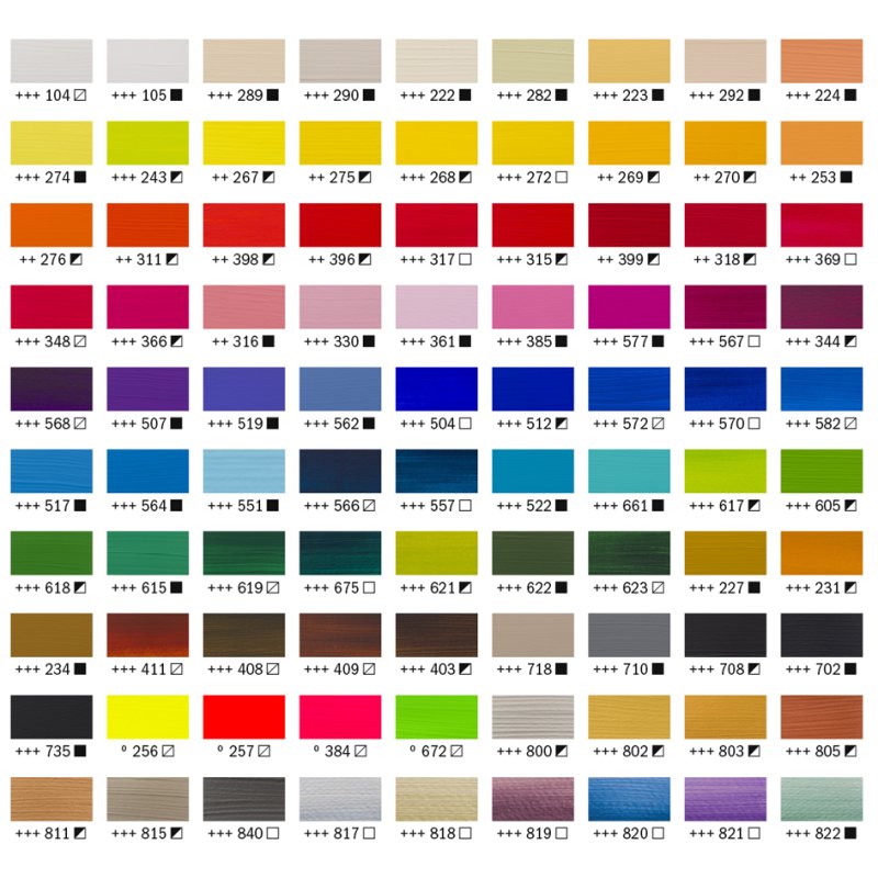 Royal Talens Amsterdam acrylic paint General Selection, 90 tubes of 20 ml
