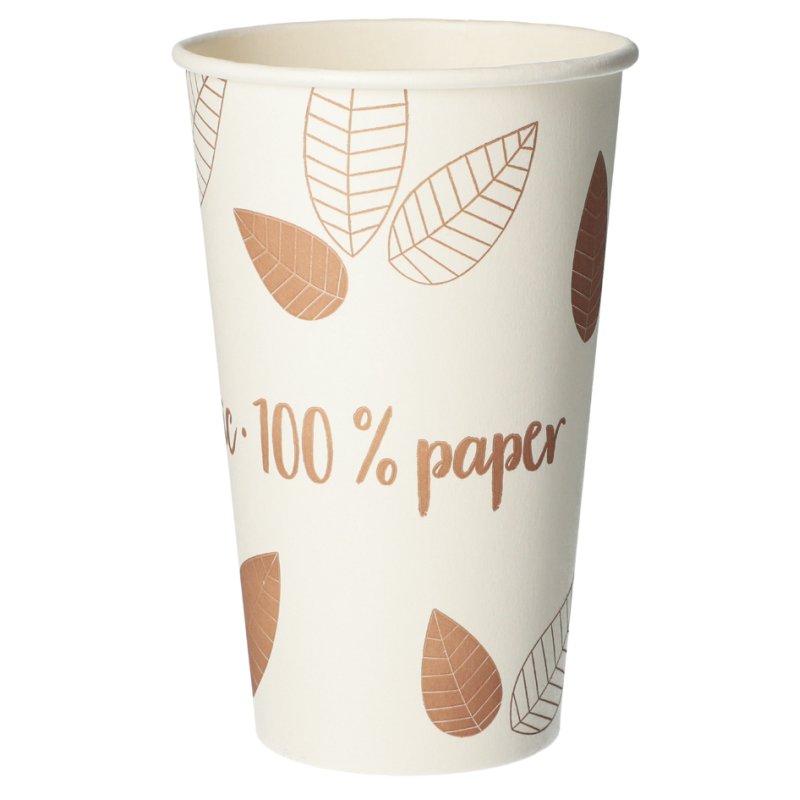 PAPSTAR gobelets à boire en carton 'pure' ZERO, 0,4 l, beige/marron, 50 pièces