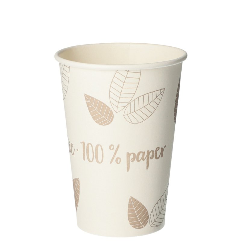 PAPSTAR gobelets à boire en carton 'pure' ZERO, 0,4 l, beige/marron, 50 pièces