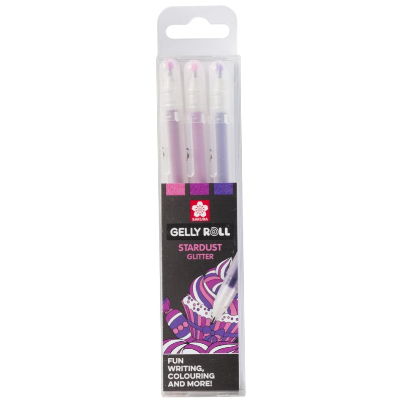 SAKURA Gelly Roll Stardust stylos gel Ocean, effet paillettes, 3 pièces