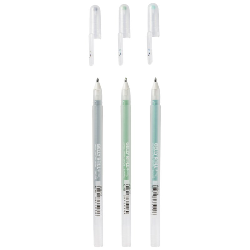 SAKURA Gelly Roll Stardust stylos gel Ocean, effet paillettes, 3 pièces