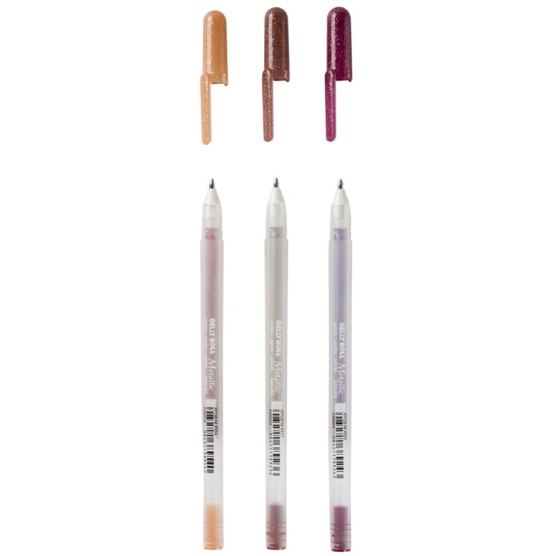 SAKURA Gelly Roll Metallic Nature gel roller pens, set of 3 pieces, metallic effect