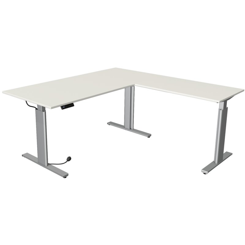 kerkmann bureau assis-debout Move 3 avec surmeuble, réglage électrique, blanc