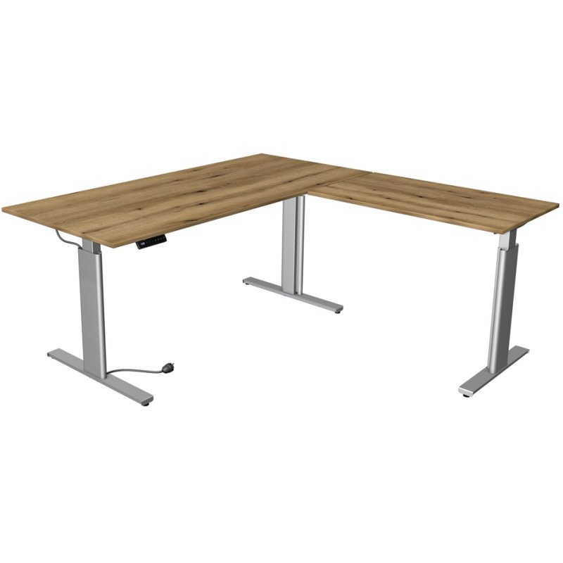 kerkmann bureau assis-debout Move 3 avec surmeuble, réglage électrique, blanc