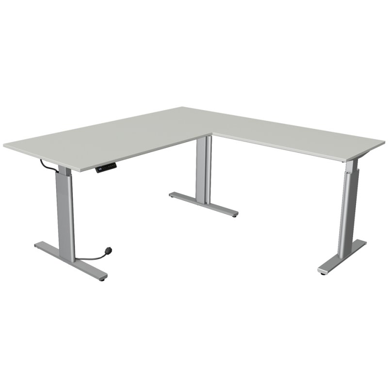 kerkmann bureau assis-debout Move 3 avec surmeuble, réglage électrique, blanc