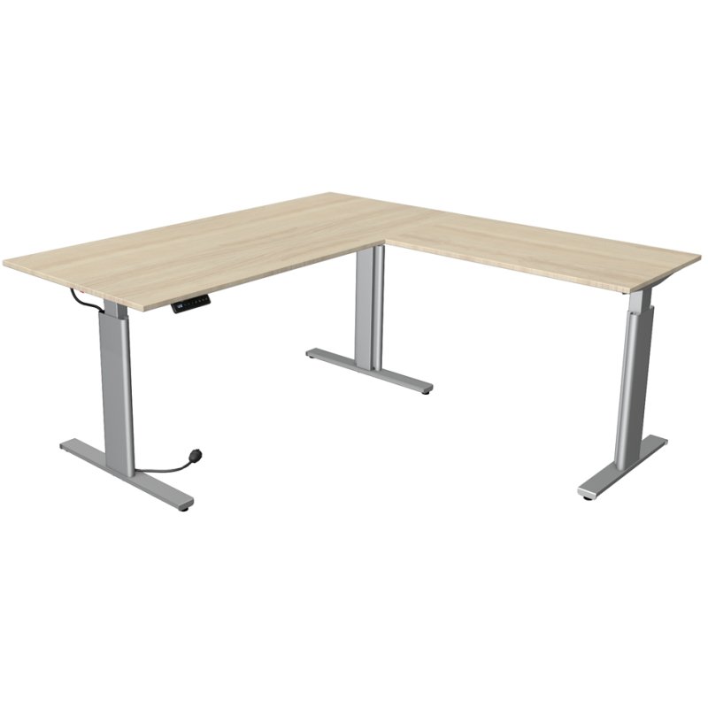 kerkmann bureau assis-debout Move 3 avec surmeuble, réglage électrique, blanc
