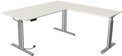 kerkmann zit-sta bureau Move 3 tube met aanbouw, eiken, 180×80 cm, elektrisch verstelbaar