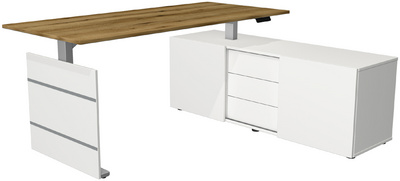 kerkmann KompArbMove2360 zit-sta werkplek, eiken, 180×80 cm