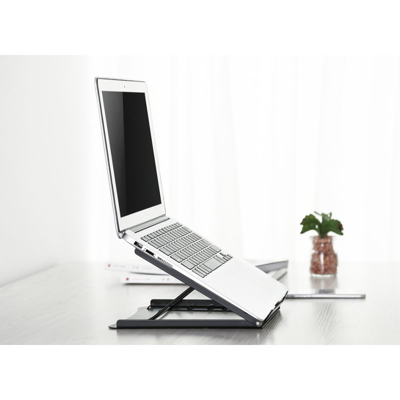 DIGITUS laptopstandaard mobiel, staal, zwart, verstelbaar