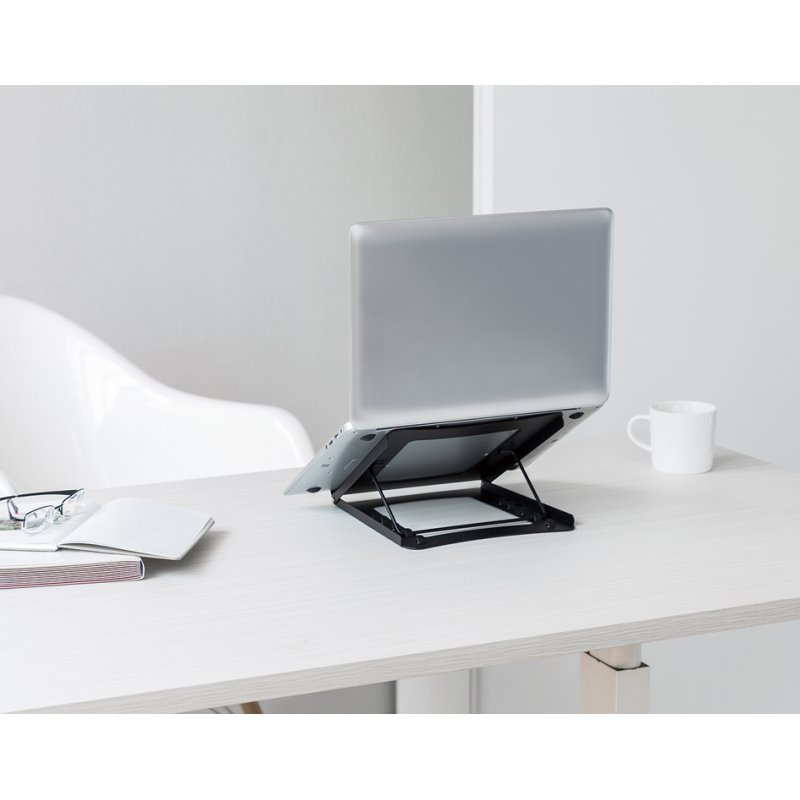 DIGITUS laptopstandaard mobiel, staal, zwart, verstelbaar