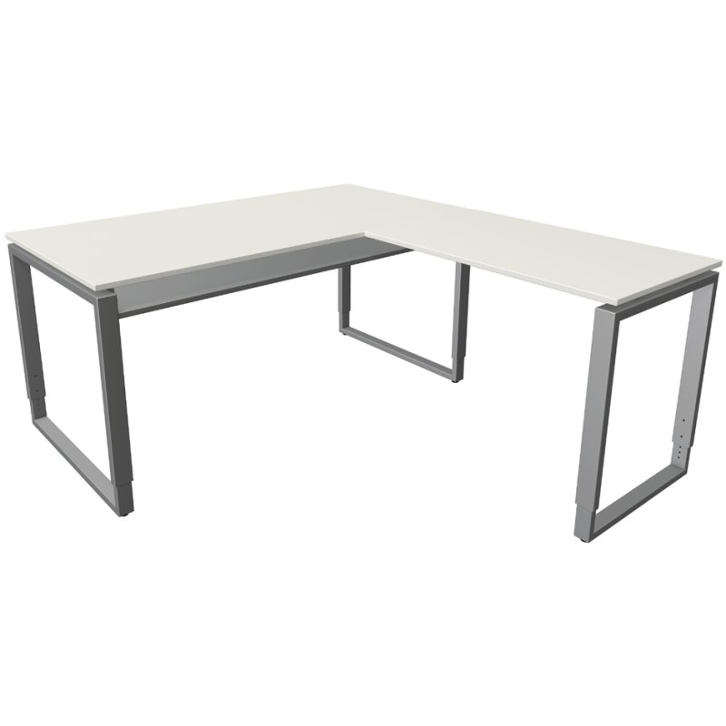kerkmann ARCHITEKT desk with add-on, 1600 mm, white, height adjustment