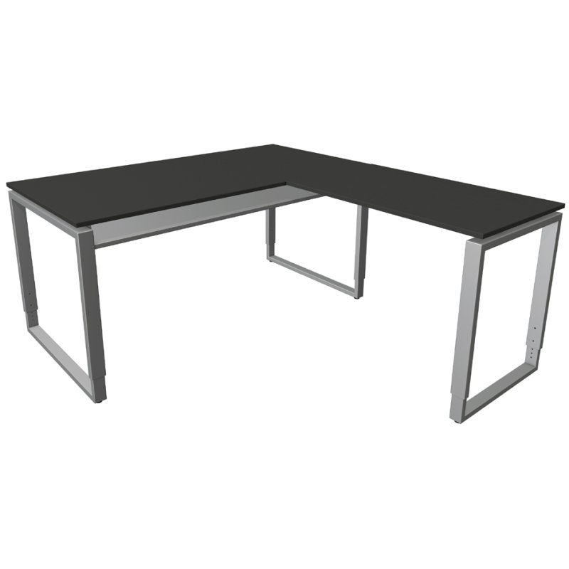 kerkmann ARCHITEKT desk with add-on, 1600 mm, white, height adjustment