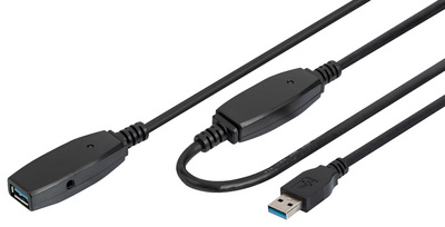 DIGITUS actieve USB 3.0 verlengkabel, zwart, 5 meter