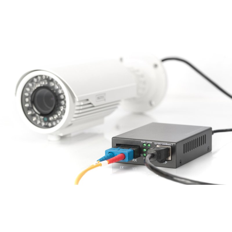 DIGITUS Convertisseur de média Gigabit PoE, RJ45/SC, multimode, 30 Watt