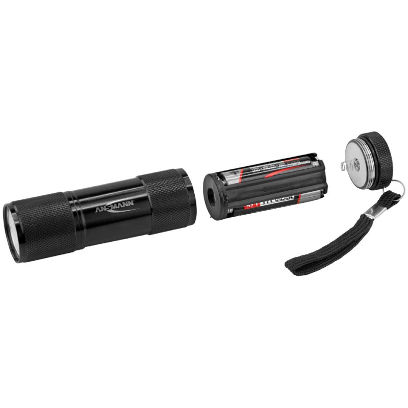 ANSMANN LED zaklamp ACTION COB LED, zwart, 175 lumen, met batterijen