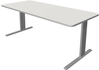 kerkmann bureau UNIC, 160×80 cm, antraciet, C-onderstel zilver