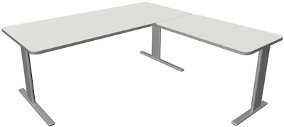 kerkmann bureau UNIC met aanbouw, 1800 mm, antraciet