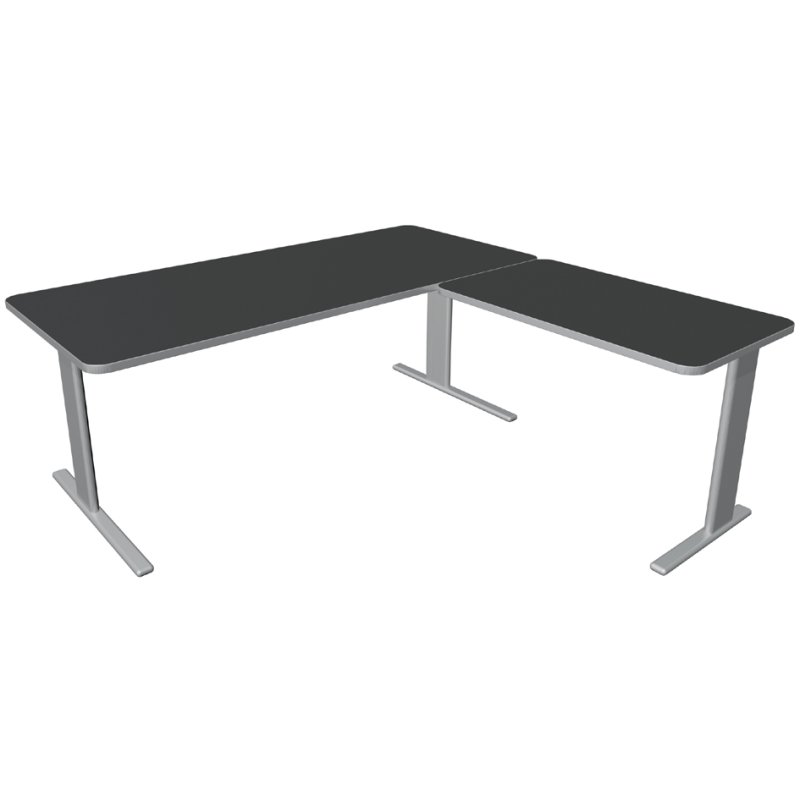 Kerkmann bureau UNIC avec extension, 2000 mm de large, gris clair
