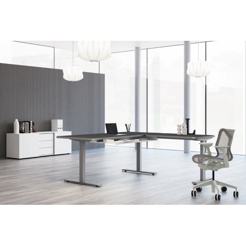 Kerkmann bureau assis-debout Move 3 Premium, électrique réglable, blanc, avec élément complémentaire