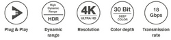 DIGITUS HDMI AOC hybride glasvezelkabel, 20 meter, 4K ondersteuning, zwart