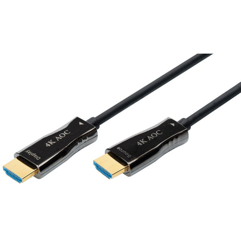 DIGITUS Câble fibre optique HDMI, 4K 18 Gbps, noir, 10 mètres