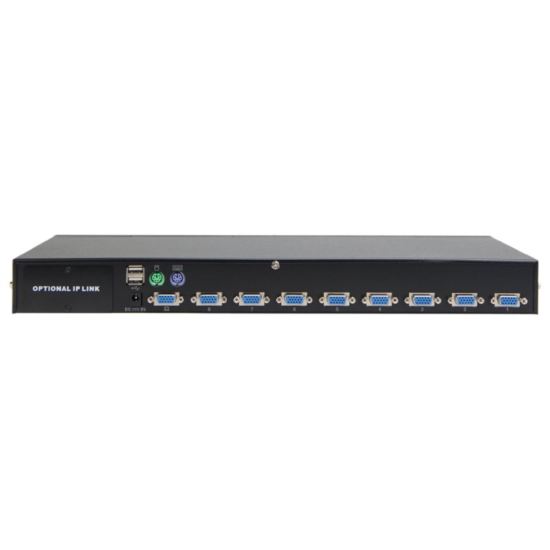 DIGITUS Commutateur KVM USB/PS/2, 8 ports, noir