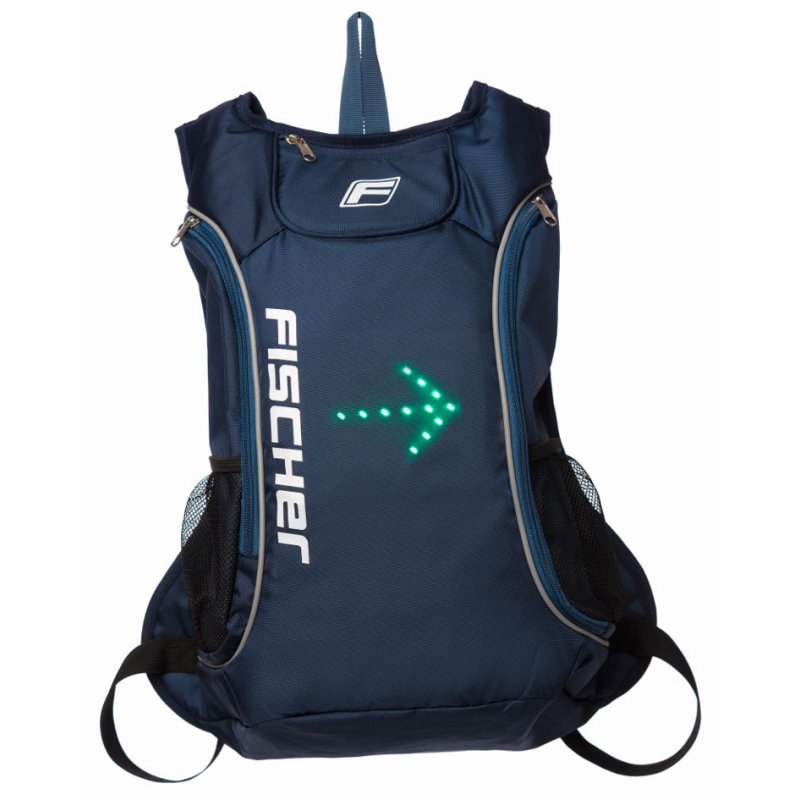 FISCHER sac à dos avec feu clignotant, bleu foncé, commande sans fil