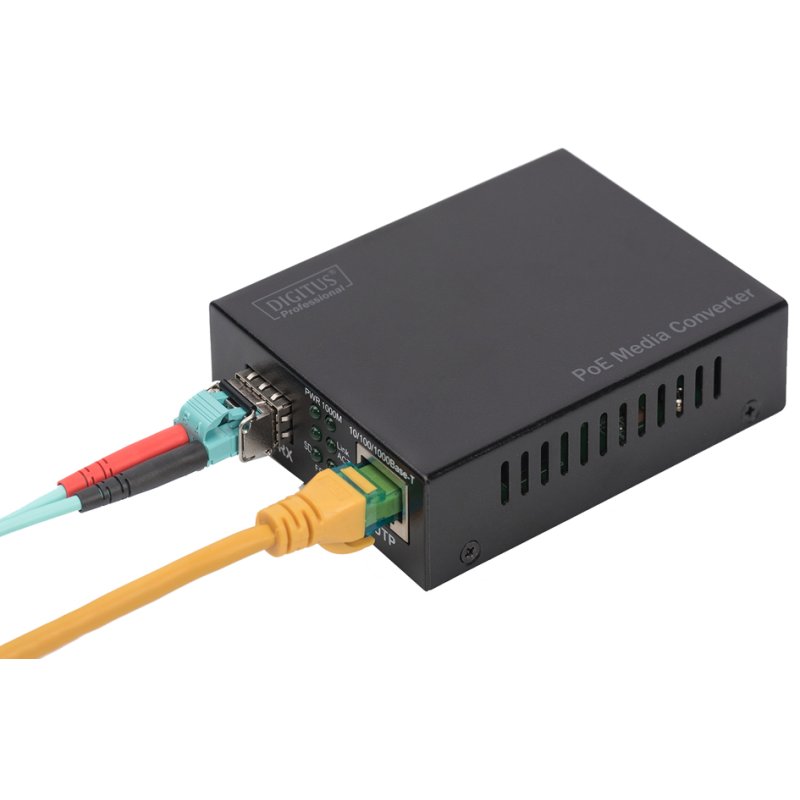 DIGITUS Convertisseur Gigabit PoE, RJ45/SFP, 30 Watt